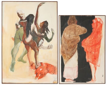 Marvin Lowe (American, 1922-2010) 2 Large Paintings