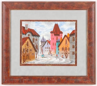 Anatole Krasnyansky (1930-2023) "Gdansk Poland Near Harbor," 2005