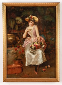 Italian School, "La Belle Jardiniere," 19th C.