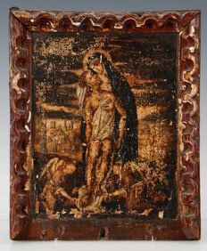 Antique Spanish Colonial Painting of the Pieta