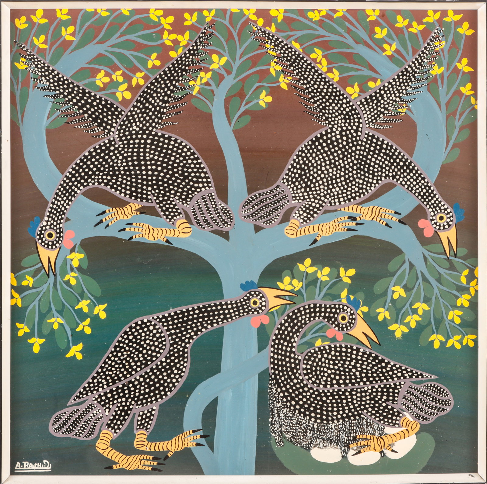 A. Rashidi (Tanzanian, 1942-1988) Tingatinga School Painting (1 of 3)
