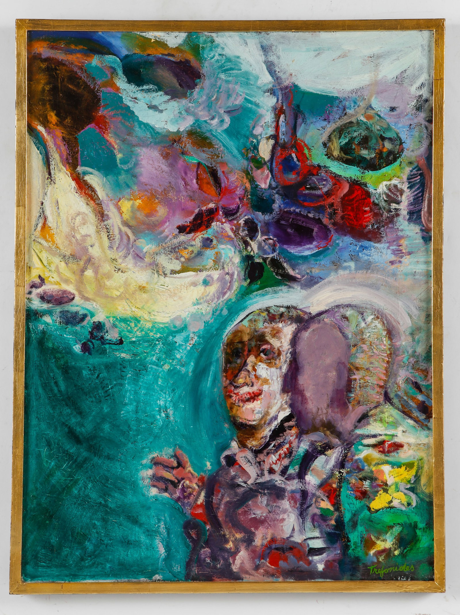 Steven Trefonides (American, 1926 - 2021): Steven Trefonides (American, 1926 - 2021). Untitled. Oil on canvas, signed. Framed. Size: 40'' x 30'', 102 x 76 cm (stretcher); 41.25'' x 31.25'', 105 x 79 cm (frame).