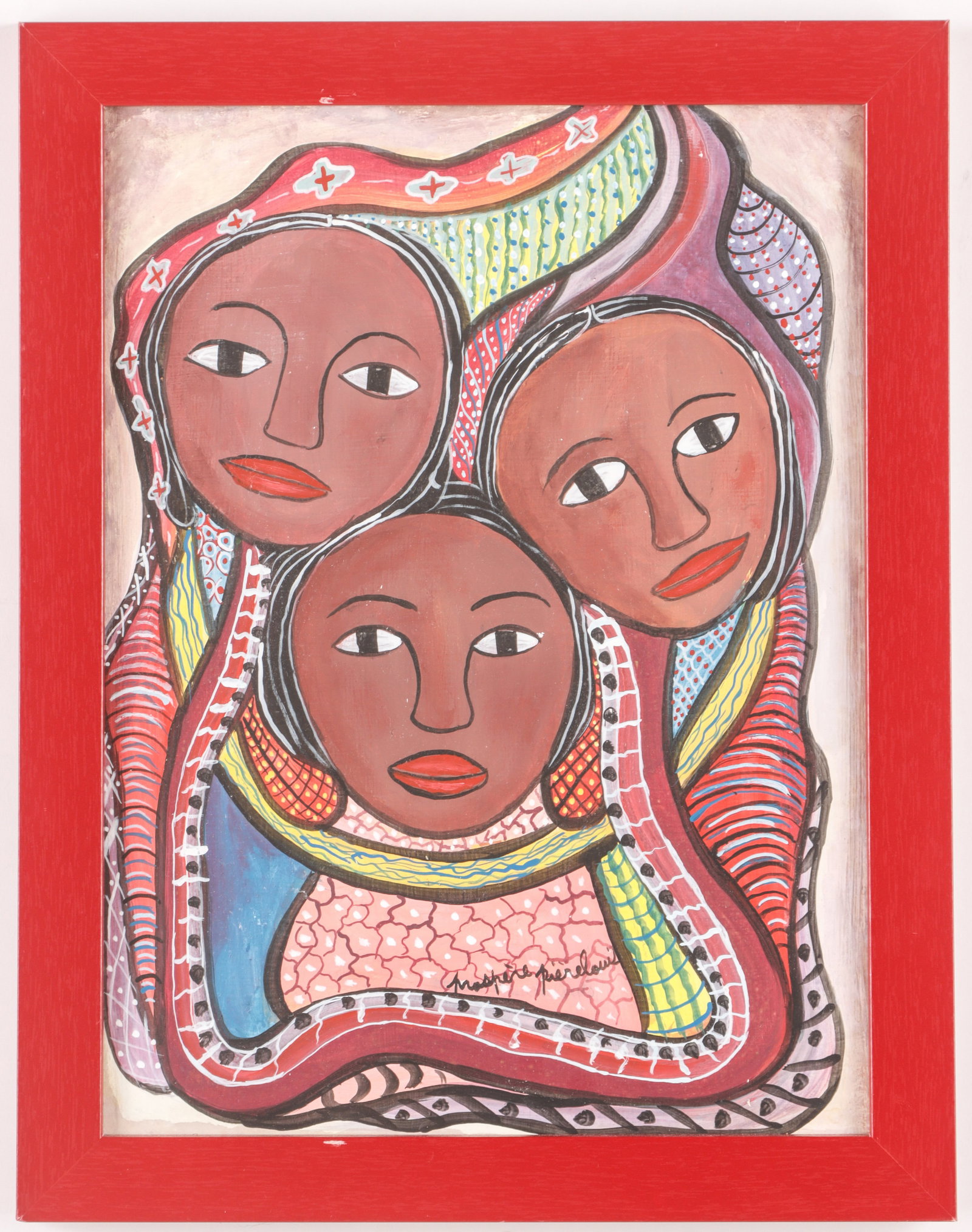 Prospère Pierre-Louis (Haitian, 1947-1997) Painting: Prospère Pierre-Louis (Haitian, 1947-1997) Acrylic Painting on canvas, signed. Framed. Size: 15.5'' x 11.5'', 39 x 29 cm (sight); 18'' x 14'', 46 x 36 cm (frame).