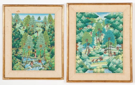 2 Indonesian School, 20th C. Paintings