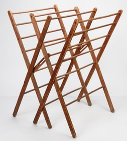 Vintage Folding Wooden Clothes Drying Rack