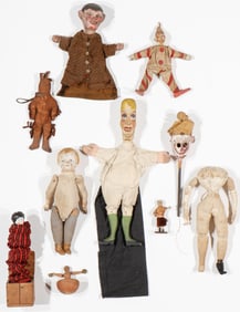 Antique Doll And Puppet Collector's Lot (10 Items).