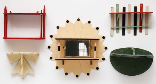 5 Folk Art Wall Shelves