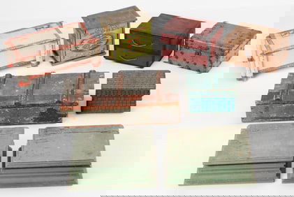 Collection of 8 Folk Art Desk Boxes