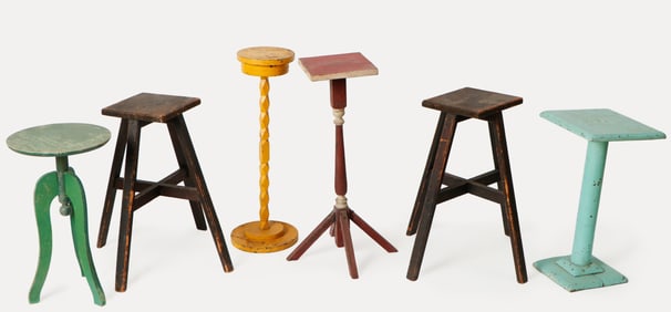 Collection of 6 Vintage Plant Stands