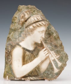 Antique Continental Marble Relief Sculpture