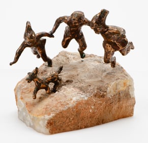 Curtis Jere (20th c.) "Kids Playing with Dog"