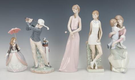 Group of 5 Porcelain Figures by Lladro