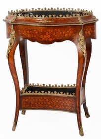 Louis XV Style Marquetry and Gilt Metal Mounted Plant Stand