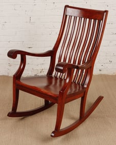 Vintage Ango-Indian Rosewood Rocking Chair, M. Hayat & Bros. Ltd, Peshawar