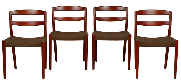Aksel Bender Madsen and Ejner Larsen, Dining Chairs, Set of 4: Aksel Bender Madsen and Ejner Larsen, Dining Chairs, Set of 4. Willy Beck Cabinetmaker. Size: 31'' x 20'' x 18'' (79 x 51 x 46 cm). Provenance: From the collections of Dr. Mattiebelle Stimson Gittinge