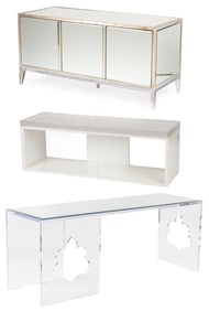 3 Modern Acrylic and Mirrored Cabinets