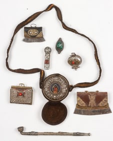 Collector's Lot of Antique Tibetan Articles, 8 Items