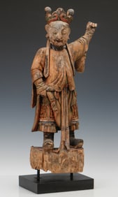 Chinese Tomb Guardian Figure, Tang Dynasty, H: 23"