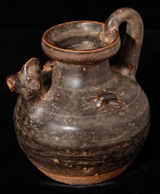 Chinese Song Style Yue Ware Black Glaze Wine Pot