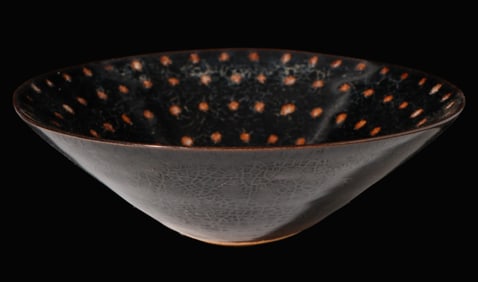 Chinese Jizhou Black Glazed Dotted Bowl