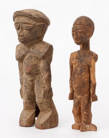 2 Lobi Shrine Figures, Burkina Faso, 7", Thomas G. B. Wheelock Collection