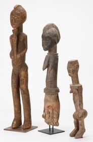 Mossi Post and 2 Lobi Figures, Burkina Faso, Ex. Wheelock Collection