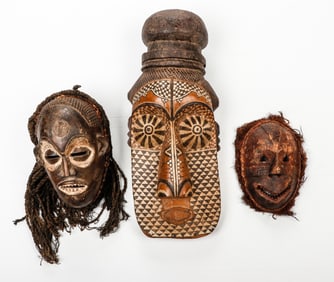 3 Vintage African Tribal Masks