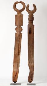 2 Mossi Architectural Posts, Burkina Faso, Ex Wheelock Collection