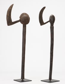 2 West African Scepters, Burkina Faso, H: 27.5", 28.5" Published.