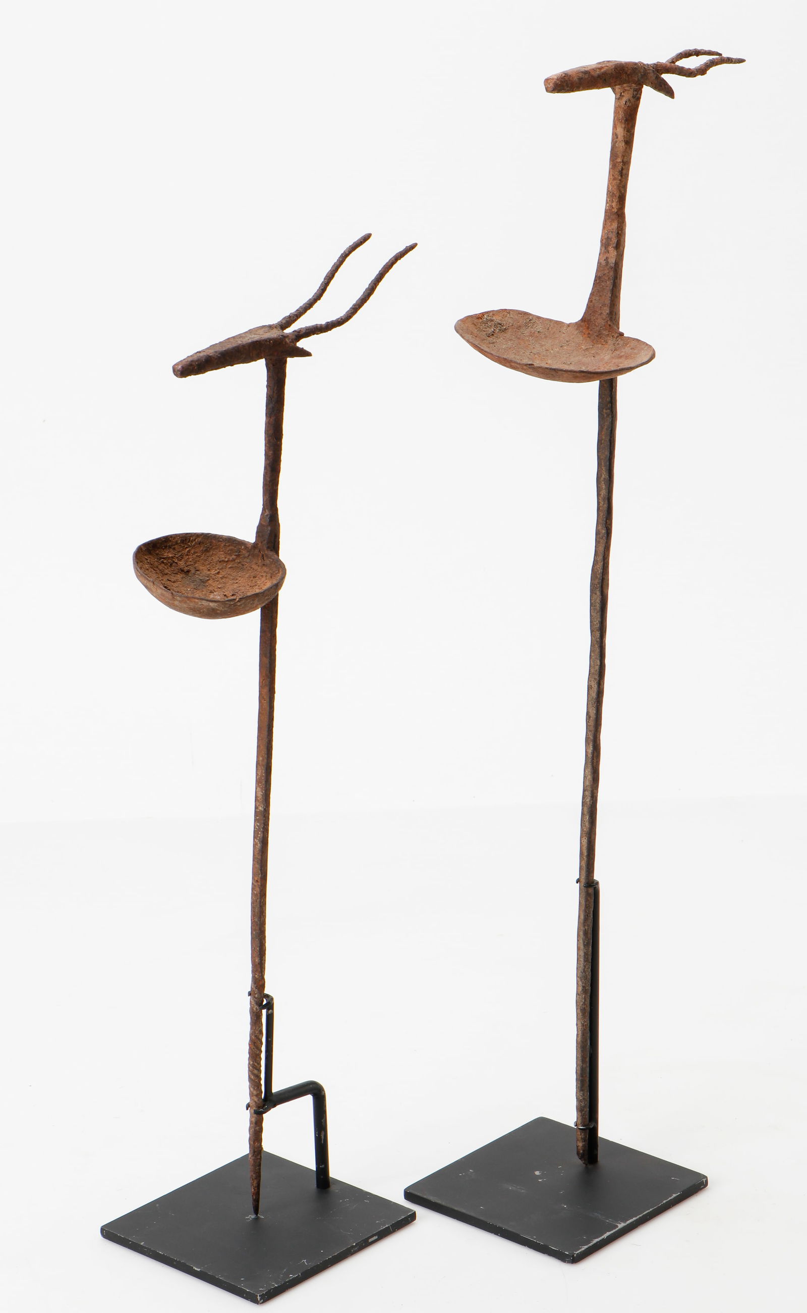 2 Nuna Oil Lamps, Burkina Faso, H: 22"- 25" (1 of 5)