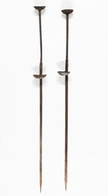 2 West African Oil Lamps, Burkina Faso, L: 49" 51"