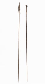 2 Figurative Wrought Iron Staffs, Lobi And Nuna, Burkina Faso, L: 58", 61"