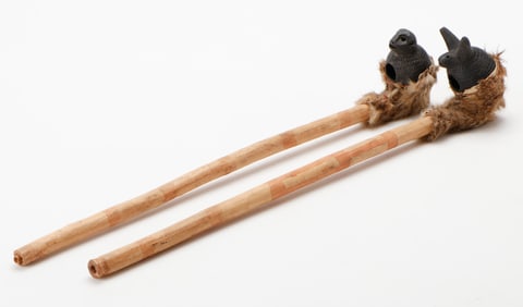 2 Vintage Souvenir Flutes, Burkina Faso, Thomas G. B. Wheelock Collection