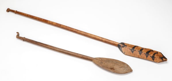 2 Canoe Paddles, Solomon Islands, Early 20th C.