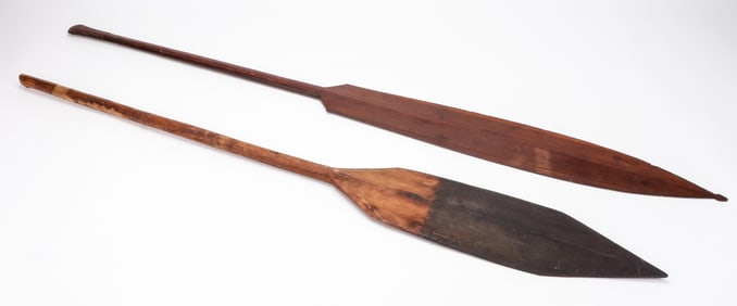 Two Antique Canoe Paddles, Papua New Guinea