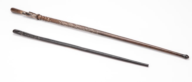 Two Prestige Staffs/Walking Sticks, Massim, Trobriand Islands