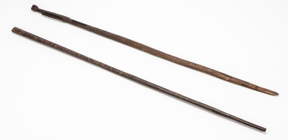 Two Pacific Island Walking Sticks