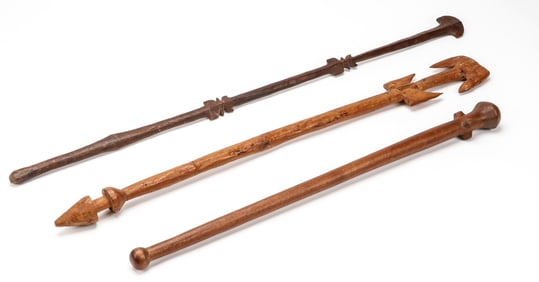 3 Oceanic Clubs, Early-Mid 20th C.