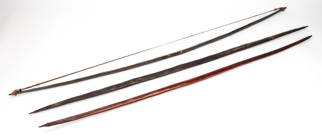 3 Pacific Island Bows, Probably Melanesian, Mid 20th C.