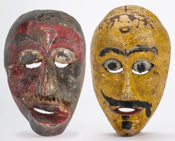 2 Lombok Dance/Drama Masks, Indonesia, Late 19th/Early 20th C.
