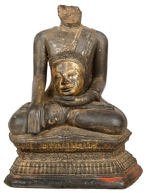 Burmese Gilt and Lacquered Papier-Mache Buddha Restoration Project
