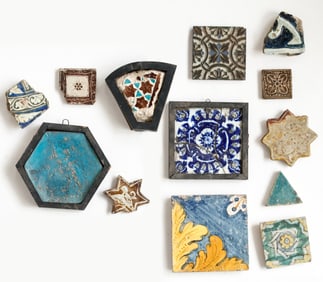 Collector's Lot of 13 Antique Tiles