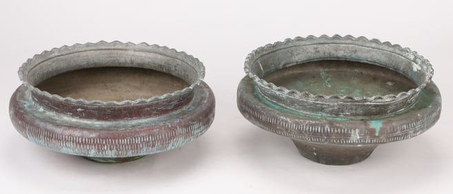 2 Large Near Eastern Copper Water Basins