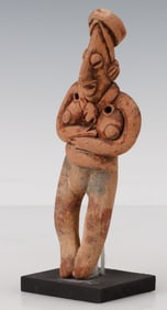 Pre-Columbian Colima Pottery Female Figure. H: 6.75"