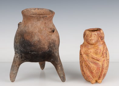 2 Pre-Columbian Peruvian Pottery Vessels