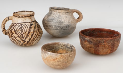 Group of 4 Assorted Pre-Columbian And Later Pottery Bowls