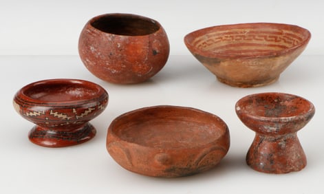 5 Pre-Columbian Pottery Bowls