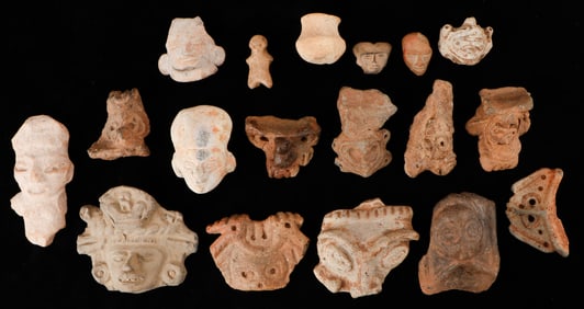 Collector's Lot of 18 Pre-Columbian Pottery Figure Fragments