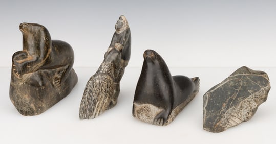 4 Inuit Stone Carvings