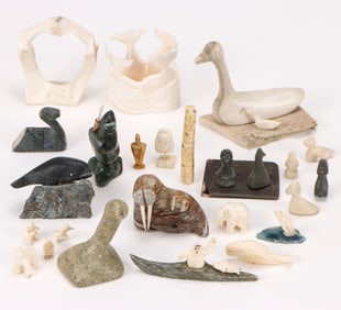 Collector's Lot of 25 Inuit Art Carvings